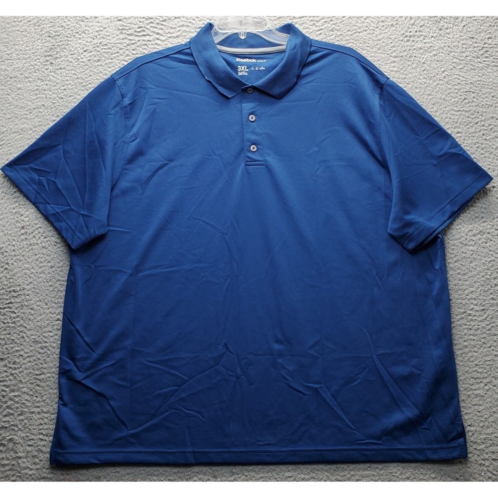 Reebok Golf Polo Shirt Mens 3XL Blue Performance Stretch Short Sleeve Collared